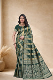 Designer Jacquard Silk Saree with Floral and Traditional Woven Motifs
