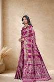 Designer Jacquard Silk Saree with Floral and Traditional Woven Motifs