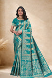 Designer Jacquard Silk Saree with Floral and Traditional Woven Motifs