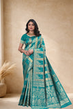Designer Jacquard Silk Saree with Floral and Traditional Woven Motifs