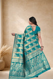 Designer Jacquard Silk Saree with Floral and Traditional Woven Motifs