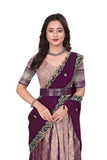 Premium Designer Purple Lehenga Choli with Banarasi Weaving & Embroidered Dupatta