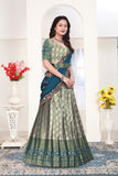 Royal Floral Border Banarasi Silk Lehenga Choli Set with Embroidered Dupatta for Women