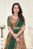 Premium Designer Beige & Bottle Green Banarasi Lehenga Choli with Embroidered Dupatta