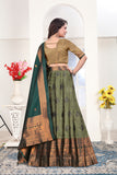 Premium Banarasi Jacquard Lehenga Choli with Elegant Woven Dupatta