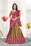 Premium Banarasi Jacquard Lehenga Choli with Elegant Woven Dupatta