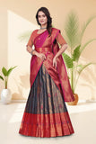 Premium Banarasi Silk Lehenga Choli with Woven Dupatta