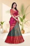 Premium Banarasi Silk Lehenga Choli with Woven Dupatta