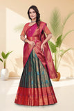 Premium Banarasi Silk Lehenga Choli with Woven Dupatta