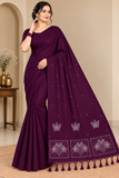Elegant Handcrafted Butterfly Embroidered Saree