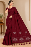 Elegant Handcrafted Butterfly Embroidered Saree