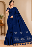 Elegant Handcrafted Butterfly Embroidered Saree