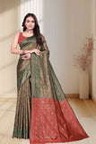 Designer Jacquard Silk Saree with Traditional Woven Floral Border