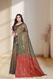 Designer Jacquard Silk Saree with Traditional Woven Floral Border