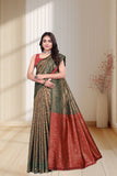 Designer Jacquard Silk Saree with Traditional Woven Floral Border
