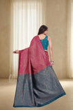 Traditional Woven Silk Saree with Brocade Border and Contrast Pallu