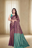 Traditional Woven Silk Saree with Brocade Border and Contrast Pallu