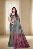 Traditional Woven Silk Saree with Brocade Border and Contrast Pallu