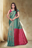 Elegant Jacquard Silk Saree with Floral Woven Design