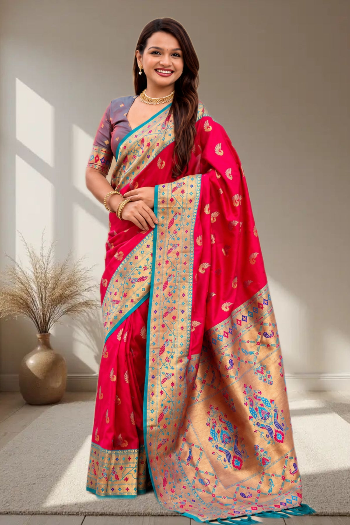 Banarasi Silk Saree with Designer Zari Border