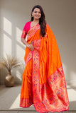 Elegant Traditional Designer Silk Saree with Floral Border