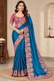 Premium Embroidered Designer Saree with Matching Blouse