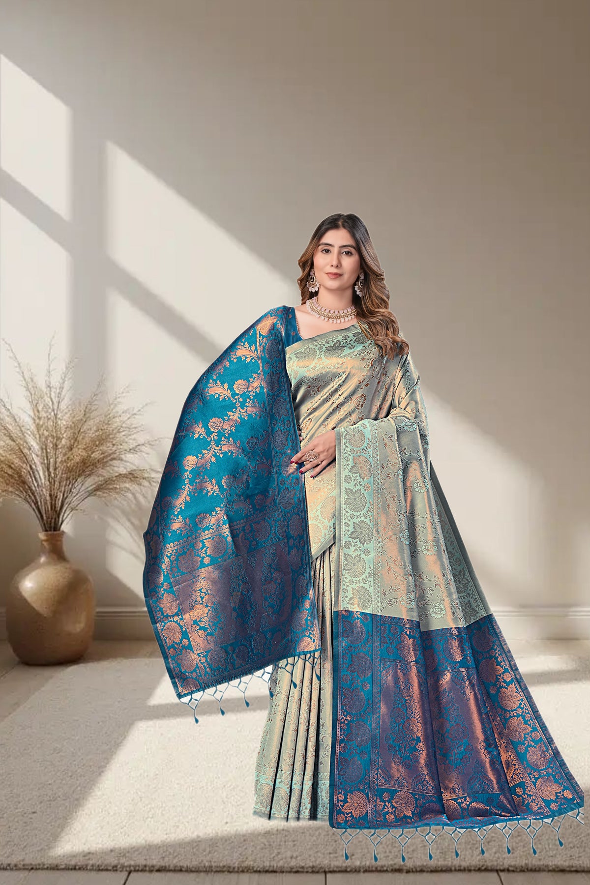 Rich Jacquard Woven Saree with Designer Pallu