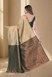 Traditional Jacquard Silk Saree with Woven Floral Motifs and Designer Border