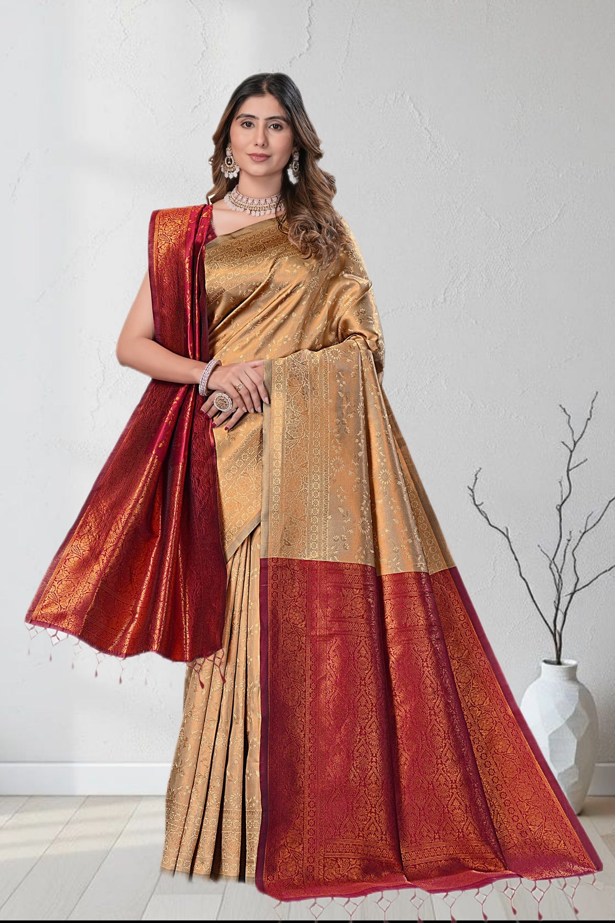 Designer Jacquard Saree with Intricate Woven Motifs