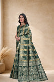 Designer Jacquard Silk Saree with Floral and Traditional Woven Motifs