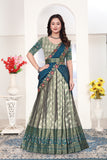 Royal Floral Border Banarasi Silk Lehenga Choli Set with Embroidered Dupatta for Women