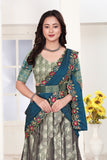 Royal Floral Border Banarasi Silk Lehenga Choli Set with Embroidered Dupatta for Women