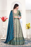 Royal Floral Border Banarasi Silk Lehenga Choli Set with Embroidered Dupatta for Women