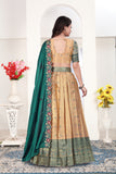Heritage Floral Embroidered Banarasi Silk Lehenga Choli Set for Women