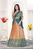 Royal Floral Border Banarasi Silk Lehenga Choli Set for Women