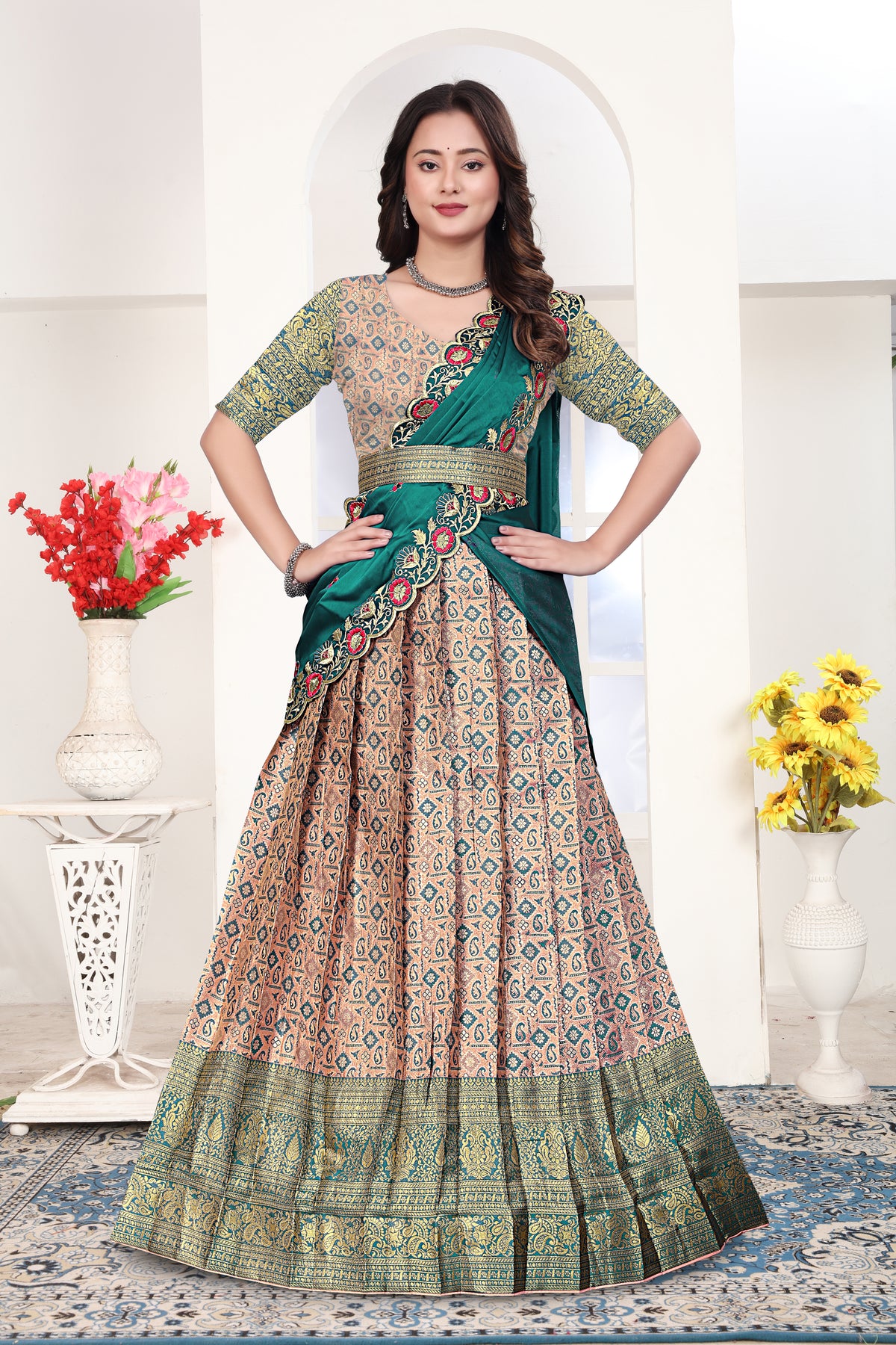 Women's Designer Banarasi Lehenga Choli with Rich Weaving