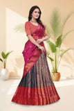Premium Banarasi Silk Lehenga Choli with Woven Dupatta