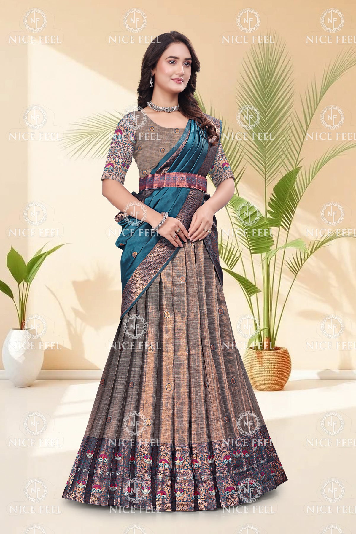 Banarasi Silk Lehenga Choli with Woven Dupatta